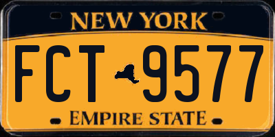 NY license plate FCT9577