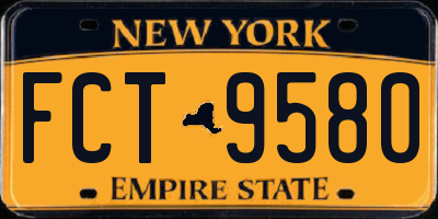 NY license plate FCT9580