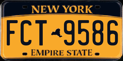 NY license plate FCT9586