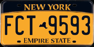NY license plate FCT9593