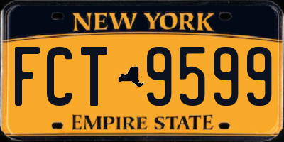 NY license plate FCT9599