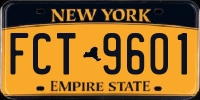 NY license plate FCT9601