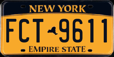NY license plate FCT9611