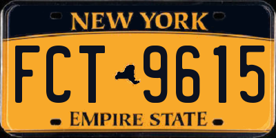 NY license plate FCT9615