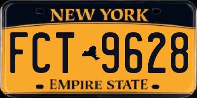 NY license plate FCT9628