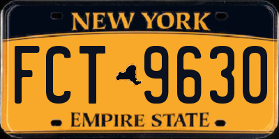 NY license plate FCT9630