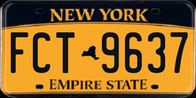 NY license plate FCT9637