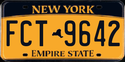 NY license plate FCT9642