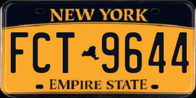 NY license plate FCT9644