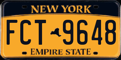 NY license plate FCT9648