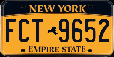 NY license plate FCT9652
