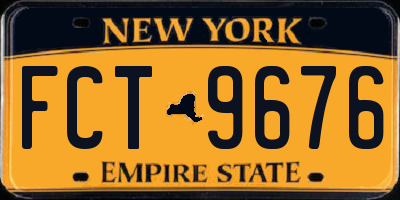 NY license plate FCT9676