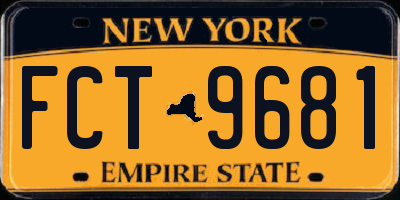 NY license plate FCT9681