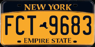 NY license plate FCT9683