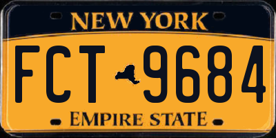 NY license plate FCT9684