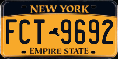 NY license plate FCT9692