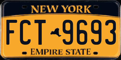 NY license plate FCT9693