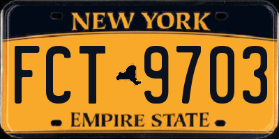 NY license plate FCT9703