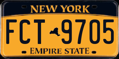 NY license plate FCT9705
