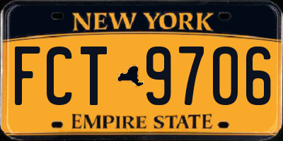 NY license plate FCT9706