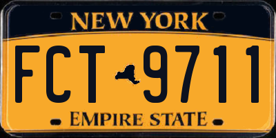 NY license plate FCT9711
