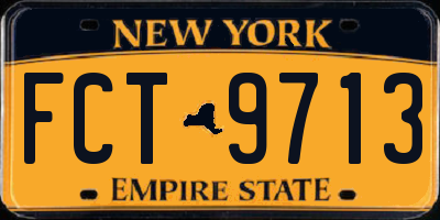 NY license plate FCT9713