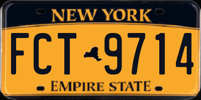 NY license plate FCT9714