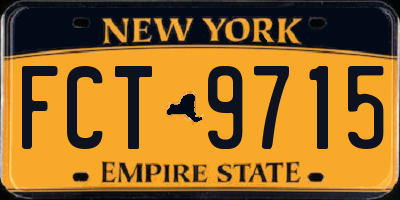NY license plate FCT9715