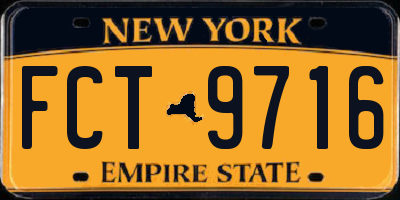NY license plate FCT9716