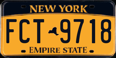 NY license plate FCT9718