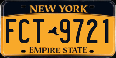NY license plate FCT9721