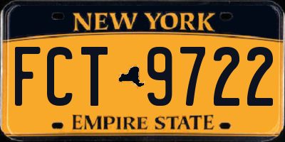 NY license plate FCT9722
