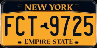 NY license plate FCT9725