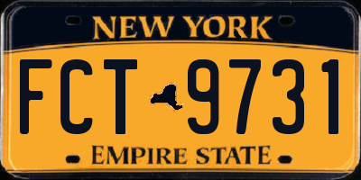 NY license plate FCT9731