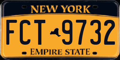 NY license plate FCT9732