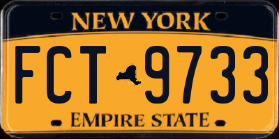 NY license plate FCT9733