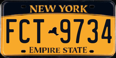 NY license plate FCT9734