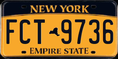 NY license plate FCT9736