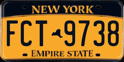 NY license plate FCT9738