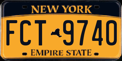 NY license plate FCT9740