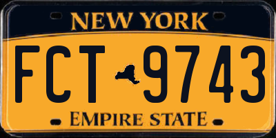 NY license plate FCT9743