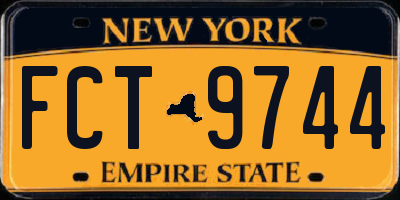 NY license plate FCT9744