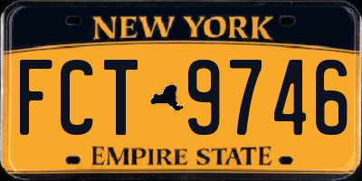NY license plate FCT9746