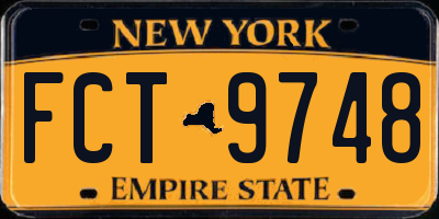 NY license plate FCT9748