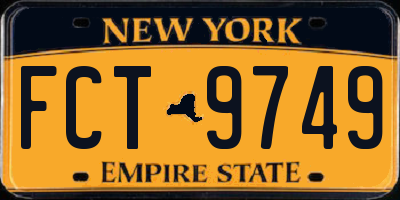 NY license plate FCT9749