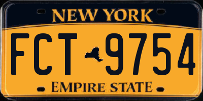 NY license plate FCT9754