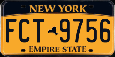 NY license plate FCT9756