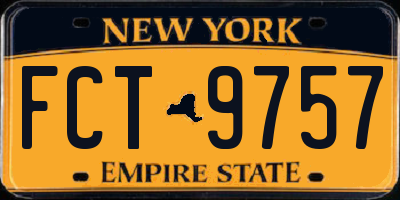 NY license plate FCT9757