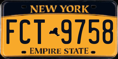 NY license plate FCT9758