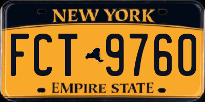 NY license plate FCT9760